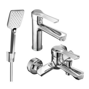 MEXEN/S Saber R62 Set umyvadlové a vanové baterie s příslušenstvím, chrom 72103R62-00 obraz