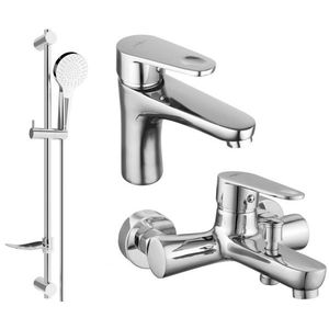 MEXEN/S Kama DF05 Set umyvadlové a vanové baterie s příslušenstvím, chrom 72503DF05-00 obraz