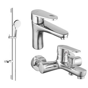 MEXEN/S Kama DS05 Set umyvadlové a vanové baterie s příslušenstvím, chrom 72503DS05-00 obraz