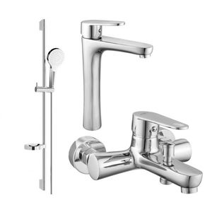 MEXEN/S Kama DS05 Set umyvadlové a vanové baterie s příslušenstvím, chrom 72513DS05-00 obraz
