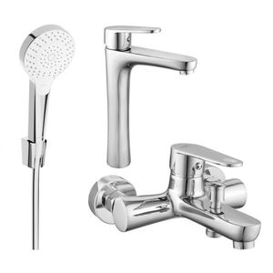 MEXEN/S Kama R05 Set umyvadlové a vanové baterie s příslušenstvím, chrom 72513R05-00 obraz
