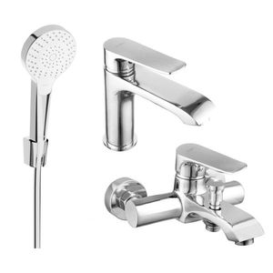 MEXEN/S Pecos R05 Set umyvadlové a vanové baterie s příslušenstvím, chrom 72703R05-00 obraz