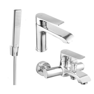 MEXEN/S Pecos R72 Set umyvadlové a vanové baterie s příslušenstvím, chrom 72703R72-00 obraz