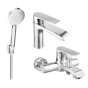 MEXEN/S Pecos R75 Set umyvadlové a vanové baterie s příslušenstvím, chrom 72703R75-00 obraz