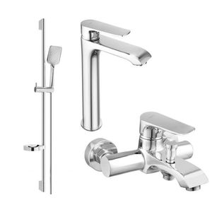 MEXEN/S Pecos DS62 Set umyvadlové a vanové baterie s příslušenstvím, chrom 72713DS62-00 obraz