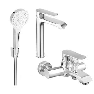 MEXEN/S Pecos R05 Set umyvadlové a vanové baterie s příslušenstvím, chrom 72713R05-00 obraz