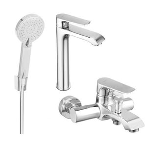MEXEN/S Pecos R40 Set umyvadlové a vanové baterie s příslušenstvím, chrom 72713R40-00 obraz