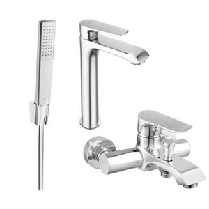 MEXEN/S Pecos R72 Set umyvadlové a vanové baterie s příslušenstvím, chrom 72713R72-00 obraz