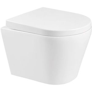 MEXEN/S Rico Závěsná WC mísa Rimless včetně sedátka s slow, Duroplast, bílá 30720200 obraz