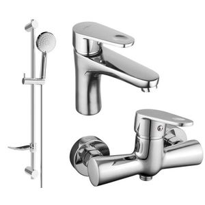 MEXEN/S Kama DF75 SET umyvadlová baterie + sprchová s příslušenstvím , chrom 72504DF75-00 obraz