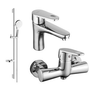 MEXEN/S Kama DS05 SET umyvadlová baterie + sprchová s příslušenstvím , chrom 72504DS05-00 obraz