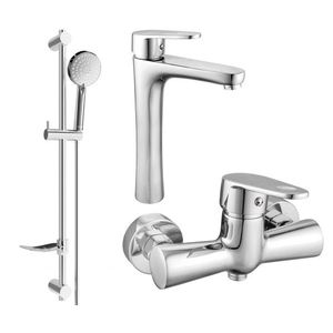 MEXEN/S Kama DF75 SET umyvadlová baterie + sprchová s příslušenstvím , chrom 72514DF75-00 obraz