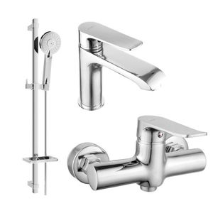 MEXEN/S Pecos DQ40 SET umyvadlová baterie + sprchová s příslušenstvím , chrom 72704DQ40-00 obraz