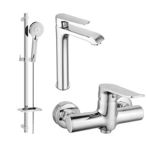 MEXEN/S Pecos DQ40 SET umyvadlová baterie + sprchová s příslušenstvím , chrom 72714DQ40-00 obraz