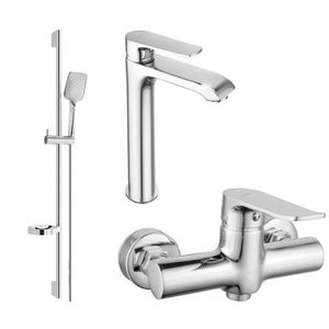 MEXEN/S Pecos DS62 SET umyvadlová baterie + sprchová s příslušenstvím , chrom 72714DS62-00 obraz