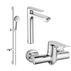 MEXEN/S Pecos DS75 SET umyvadlová baterie + sprchová s příslušenstvím , chrom 72714DS75-00 obraz