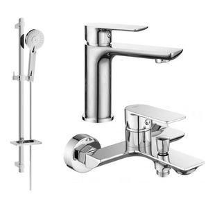 MEXEN/S Alfa DQ40 Set umyvadlové a vanové baterie s příslušenstvím, chrom 745703DQ40-00 obraz