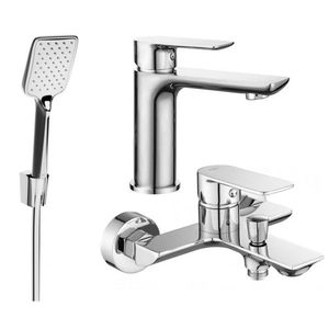 MEXEN/S Alfa R62 Set umyvadlové a vanové baterie s příslušenstvím, chrom 745703R62-00 obraz