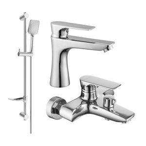 MEXEN/S Axel DF62 Set umyvadlové a vanové baterie s příslušenstvím, chrom 73803DF62-00 obraz