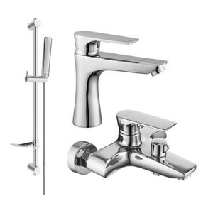 MEXEN/S Axel DF72 Set umyvadlové a vanové baterie s příslušenstvím, chrom 73803DF72-00 obraz