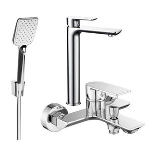 MEXEN/S Alfa R62 Set umyvadlové a vanové baterie s příslušenstvím, chrom 745713R62-00 obraz