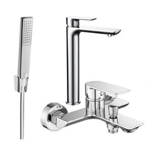 MEXEN/S Alfa R72 Set umyvadlové a vanové baterie s příslušenstvím, chrom 745713R72-00 obraz