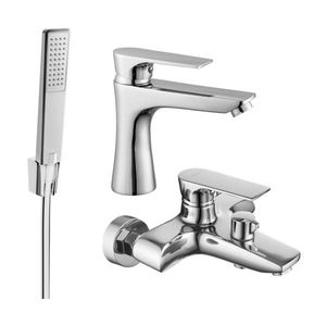 MEXEN/S Axel R72 SET vanová a umyvadlová baterie, chrom 73803R72-00 obraz