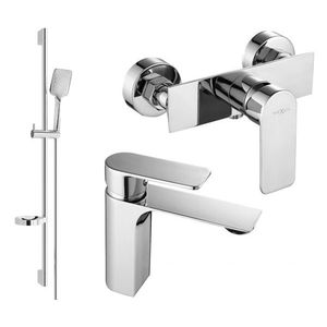 MEXEN/S Alexa SET umyvadlová + sprchová baterie s příslušenstvím DS62, chrom 71204DS62-00 obraz