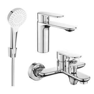 MEXEN/S Milo R05 SET umyvadlová baterie + vanová s příslušenstvím, chrom 71303R05-00 obraz