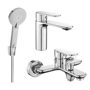 MEXEN/S Milo R40 SET umyvadlová baterie + vanová s příslušenstvím, chrom 71303R40-00 obraz