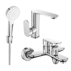 MEXEN/S Milo R05 SET umyvadlová baterie + vanová s příslušenstvím, chrom 713053R05-00 obraz