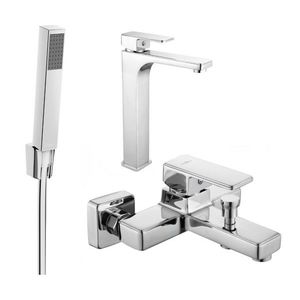 MEXEN/S Cetus R77 Set umyvadlové a vanové baterie s příslušenstvím, chrom 744313R77-00 obraz
