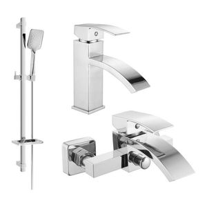 MEXEN/S Libra DQ62 Set umyvadlové a vanové baterie s příslušenstvím, chrom 745103DQ62-00 obraz