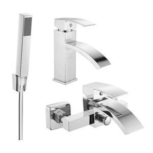 MEXEN/S Libra R77 Set umyvadlové a vanové baterie s příslušenstvím, chrom 745103R77-00 obraz