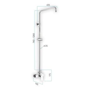 Mereo Nástěnná sprchová baterie Eve 150 mm se sprchovou tyčí bez příslušenství CBE60104SE obraz
