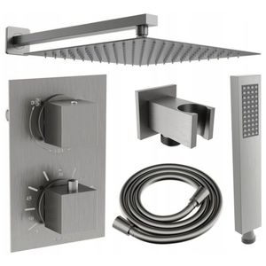 MEXEN/S Cube DR02 podomítkový sprchový SET + slim sprcha 25, grafit 77502DR0225-66 obraz