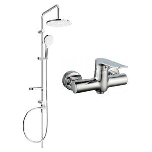 MEXEN/S Erik sprchový sloup včetně sprchové baterie Pecos, chrom 72740205-00 obraz