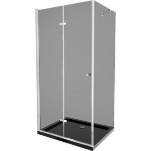 MEXEN/S Lima sprchový kout 80x120, grafit, chrom + černá vanička se sifonem 856-080-120-01-40-4070 obraz