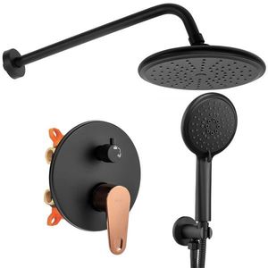 REA Sprchový set podomítkový MILD černá/růžové zlato + BOX REA-P9143 obraz