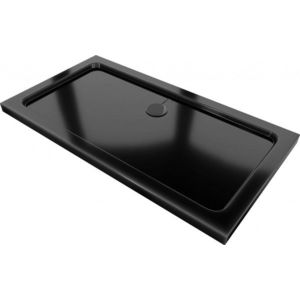 MEXEN/S Flat sprchová vanička obdélníková slim 140 x 70, černá + černý sifon 40707014B obraz