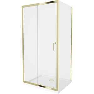 MEXEN/S Apia Sprchový kout 110x80, transparent, zlato + vanička se sifonem 840-110-080-50-00-4010G obraz