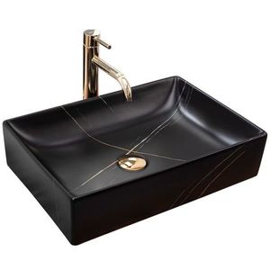 Umyvadlo na desku REA Inga Black Marble Mat REA-U8006 obraz
