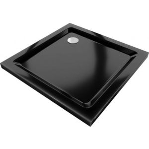 MEXEN Flat Sprchová vanička čtvercová slim 100 x 100, černá 40701010 obraz