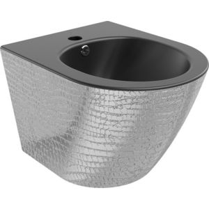 MEXEN Lena bidet závěsný, černá mat/stříbrná vzor 35224872 obraz