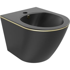 MEXEN Lena bidet závěsný, černá mat/zlatá linka 35224875 obraz