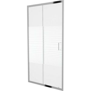 MEXEN Apia posuvné sprchové dveře 150, pruhy, chrom 845-150-000-01-20 obraz