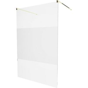 MEXEN/S KIOTO samostatně stojící sprchová zástěna 110 x 200, transparent/matné sklo 8 mm, zlatá 800-110-002-50-35 obraz
