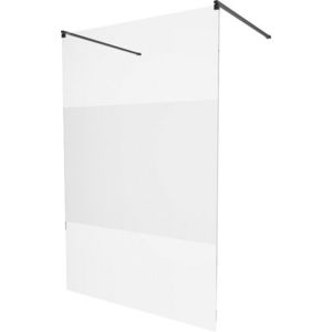 MEXEN/S KIOTO samostatně stojící sprchová zástěna 110 x 200, transparent/matné sklo 8 mm, černá 800-110-002-70-35 obraz