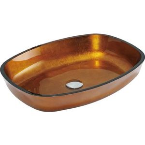 MEXEN Araks skleněné umyvadlo 54x39, zlaté 24155450 obraz