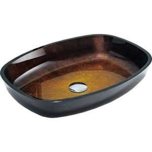 MEXEN Araks skleněné umyvadlo 54x39, zlatá tmavá 24155451 obraz